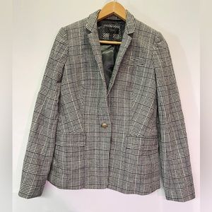 j crew wool glen plaid blazer gold buttons Sz 6